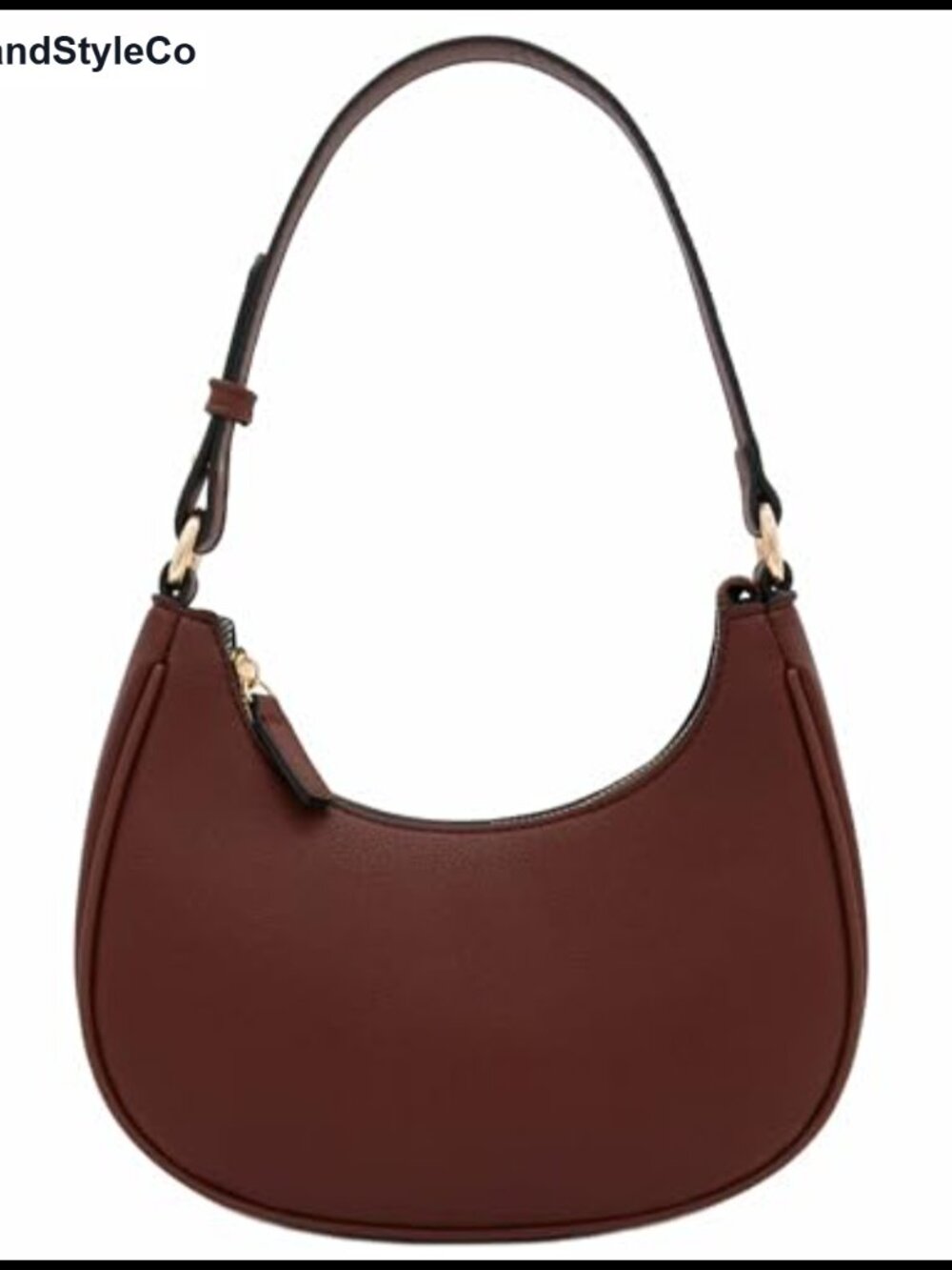 Crescent Shoulder Bag PU Leather Adjustable Strap Underarm Purse